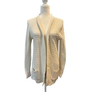 Cream Open-Front Cardigan